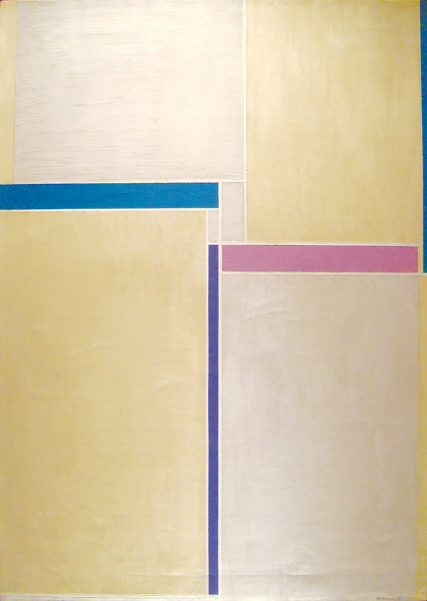 Ilya Bolotowsky, Naples Yellow & Grey, 1958, oil on canvas, 34.5" x 24"