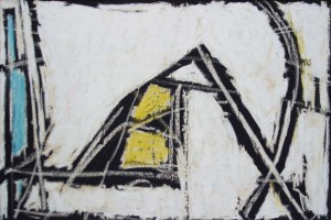 Untitled 1990, Oil and acrylic on canvas, 30" x 46"