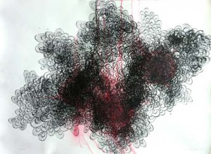 Petra Valentova, Clusters, 2012, watercolor/ink on paper, 34 x 32 in